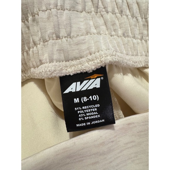 Avia Womens Pleated High Rise Joggers Cream Heather Scubaknit Size M 8-10 - Picture 6 of 6